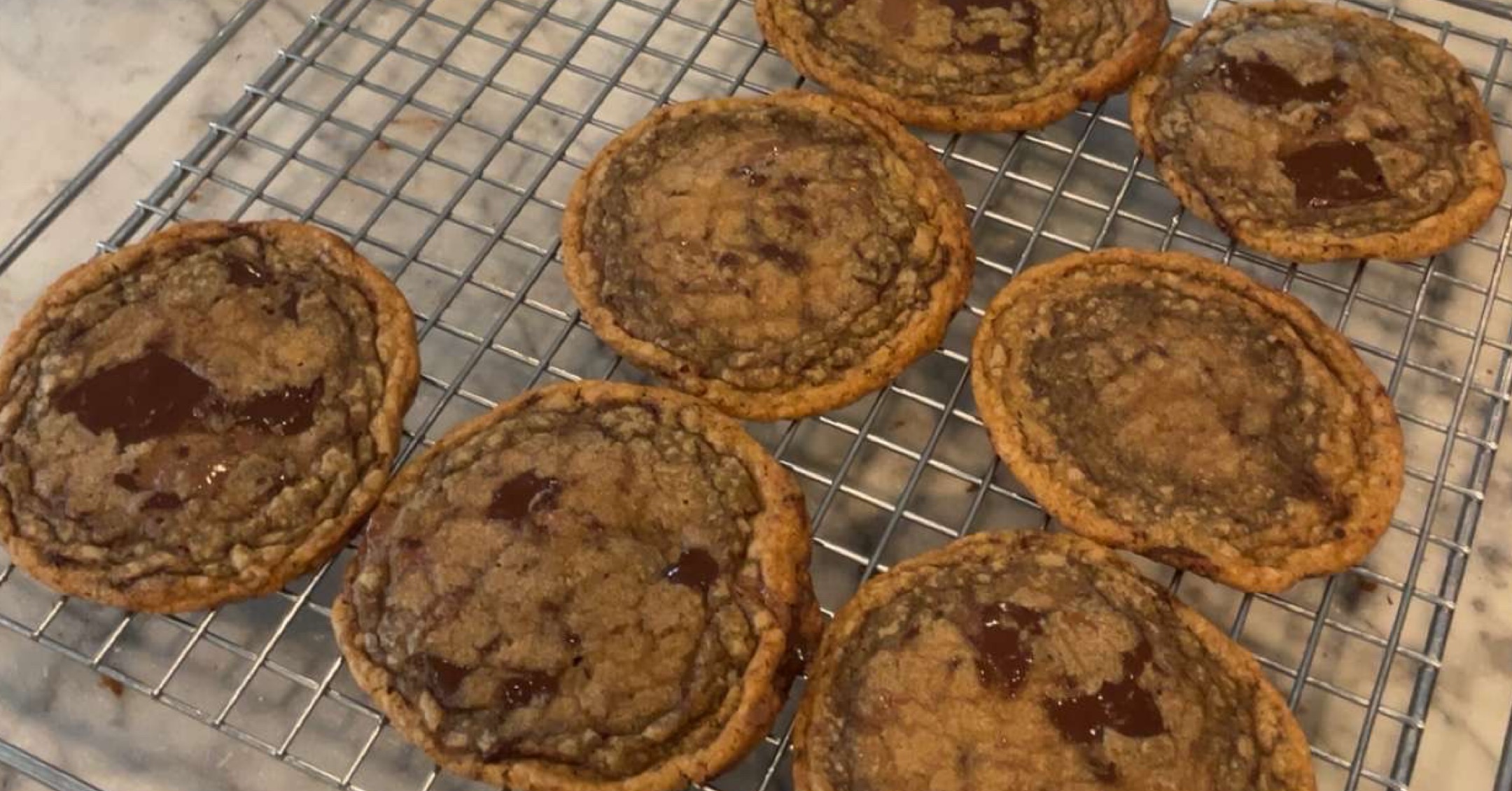 Signature chocolate chunk cookies with crispy edges and gooey centers