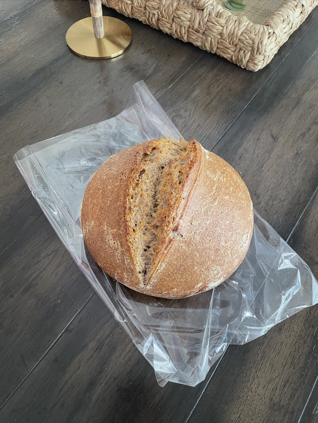 Rustic homemade sourdough loaf with crispy crust